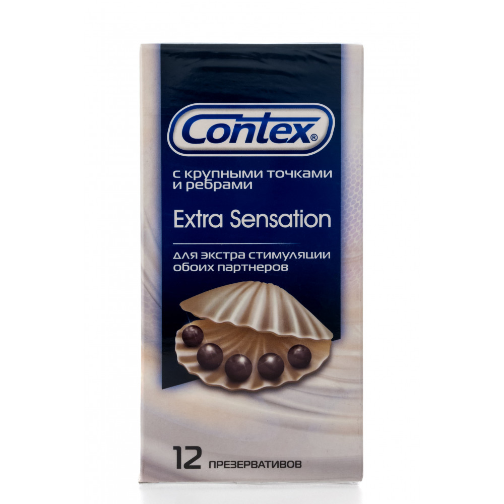 CONTEX Extra Sensation презервативы с крупными точками и ребрами для экстра стимуляции обоих партнеров, №12