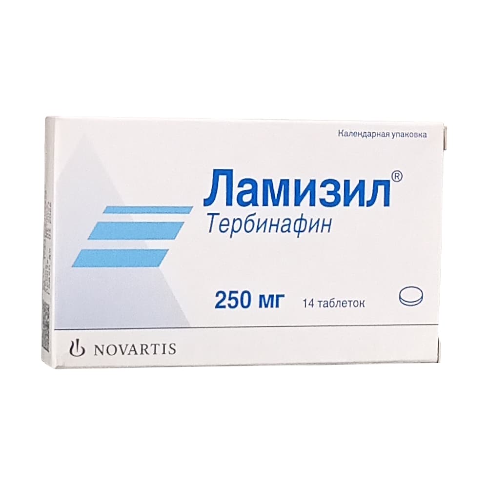 Ламизил таблетки 250 мг, 14 шт.