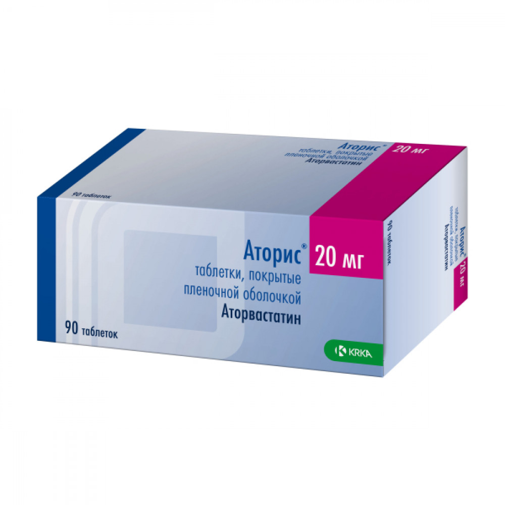 Аторис таблетки п.о. 20 мг, 90 шт.