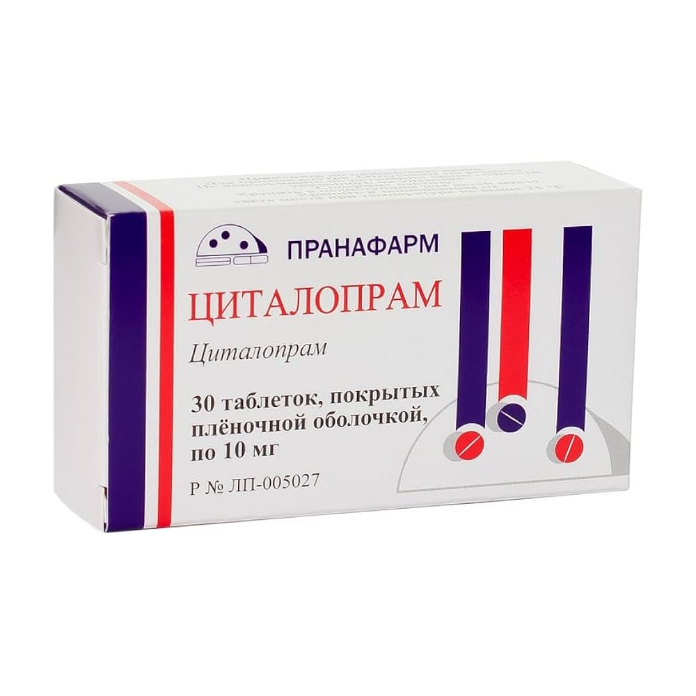 Циталопрам таблетки 10 мг, 30 шт.