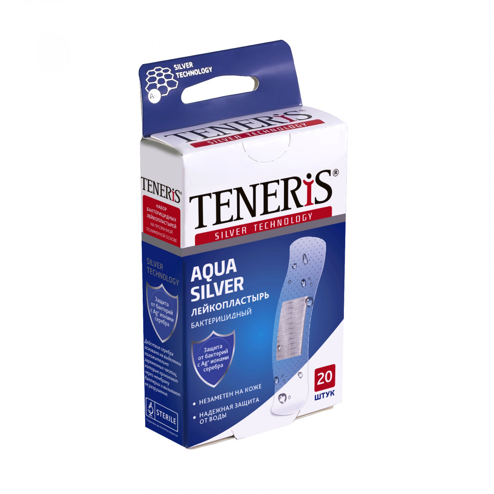 Teneris Aqua лейкопластырь бактерицидный на полимерной основе, 15 шт.
