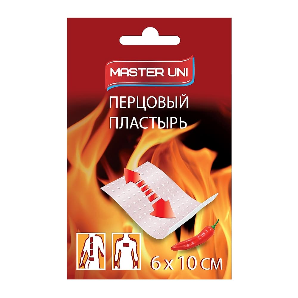 MASTER UNI медицинский перцовый пластырь 6x10 см, №20
