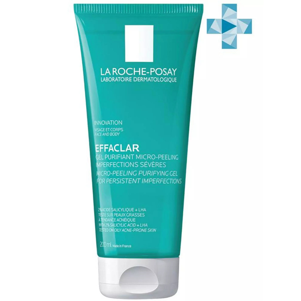 La Roche-Posay Effaclar микроотшелушивающий очищающий гель для лица и тела, 200 мл