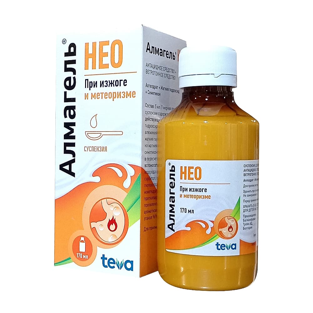 Алмагель Нео суспензия для приема внутрь, 170 мл.