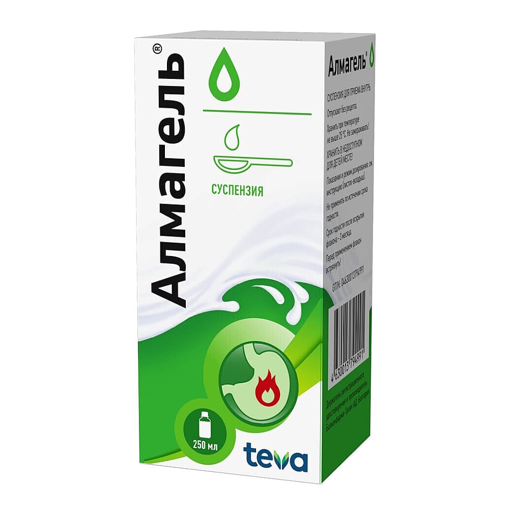 Алмагель суспензия д/приема внутрь, 250 мл