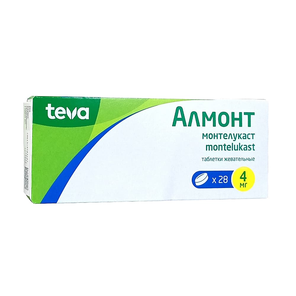 Алмонт таблетки жевательные 4 мг, 28 шт.