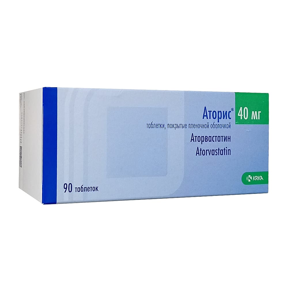 Аторис таблетки 40 мг, 90 шт.