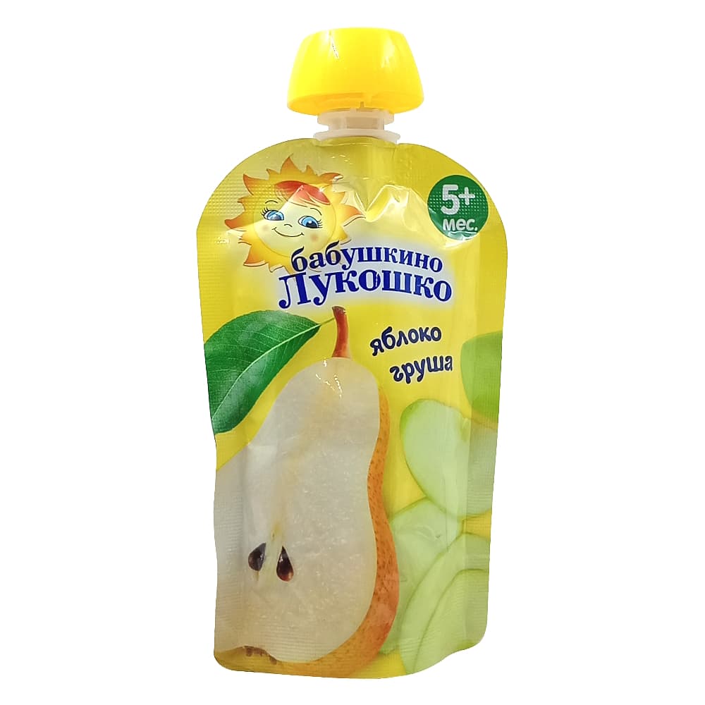 Бабушкино Лукошко пюре из груш и яблок, с 5-ти месяцев, 90 гр.