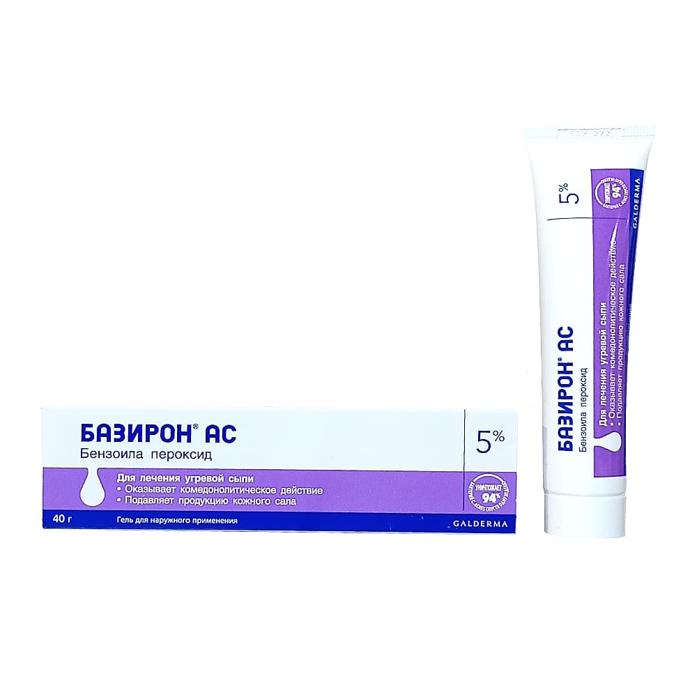 Базирон АС гель для наруж. прим. 5%, 40гр.