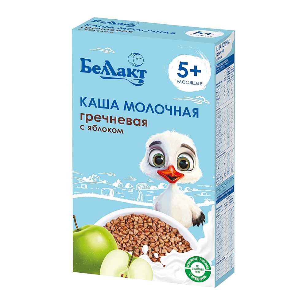 Беллакт каша молочная, гречневая с яблоком, с 5-ти месяцев, 250г 