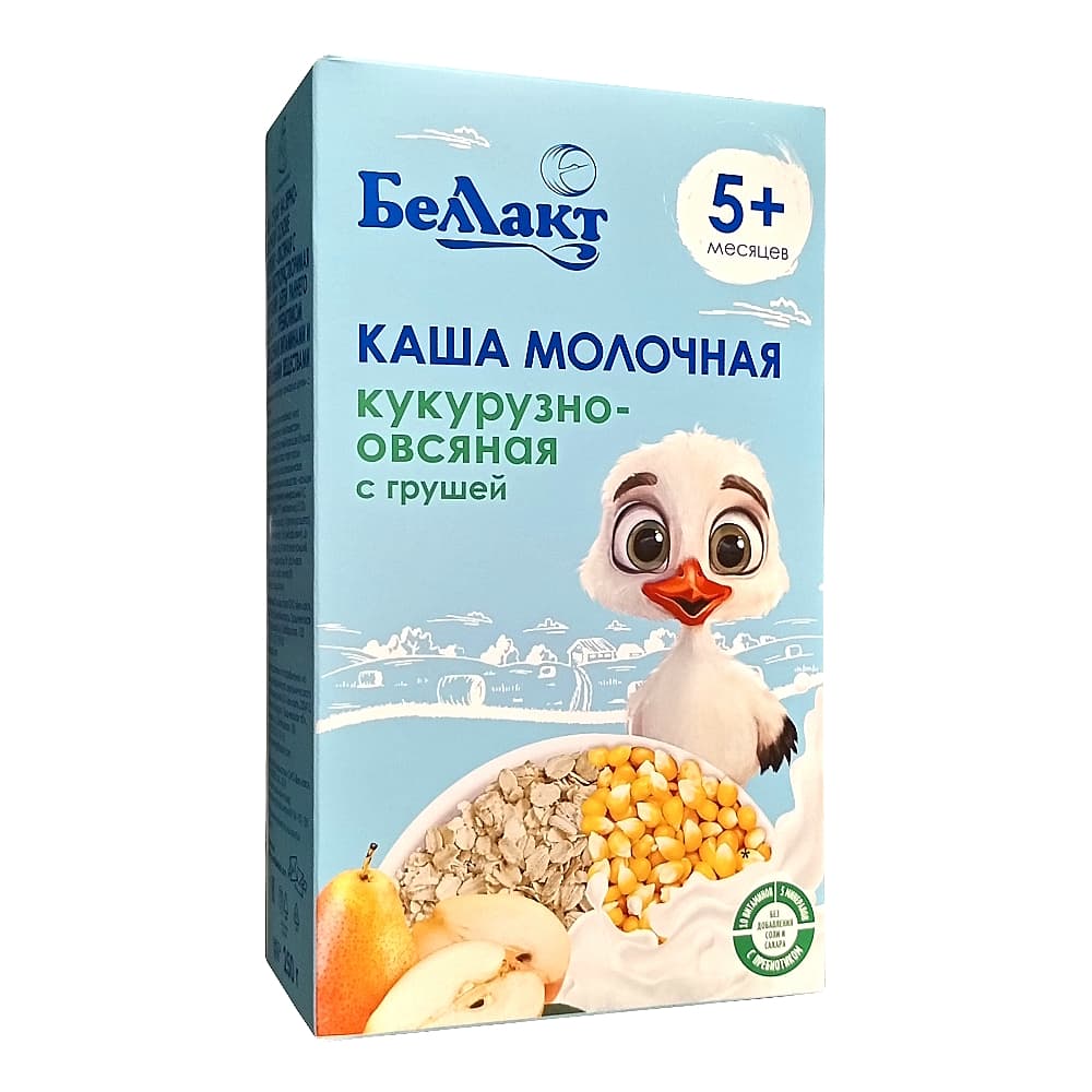 Беллакт каша молочная, кукурузно-овсяная с грушей, с 5 месяцев, 250г