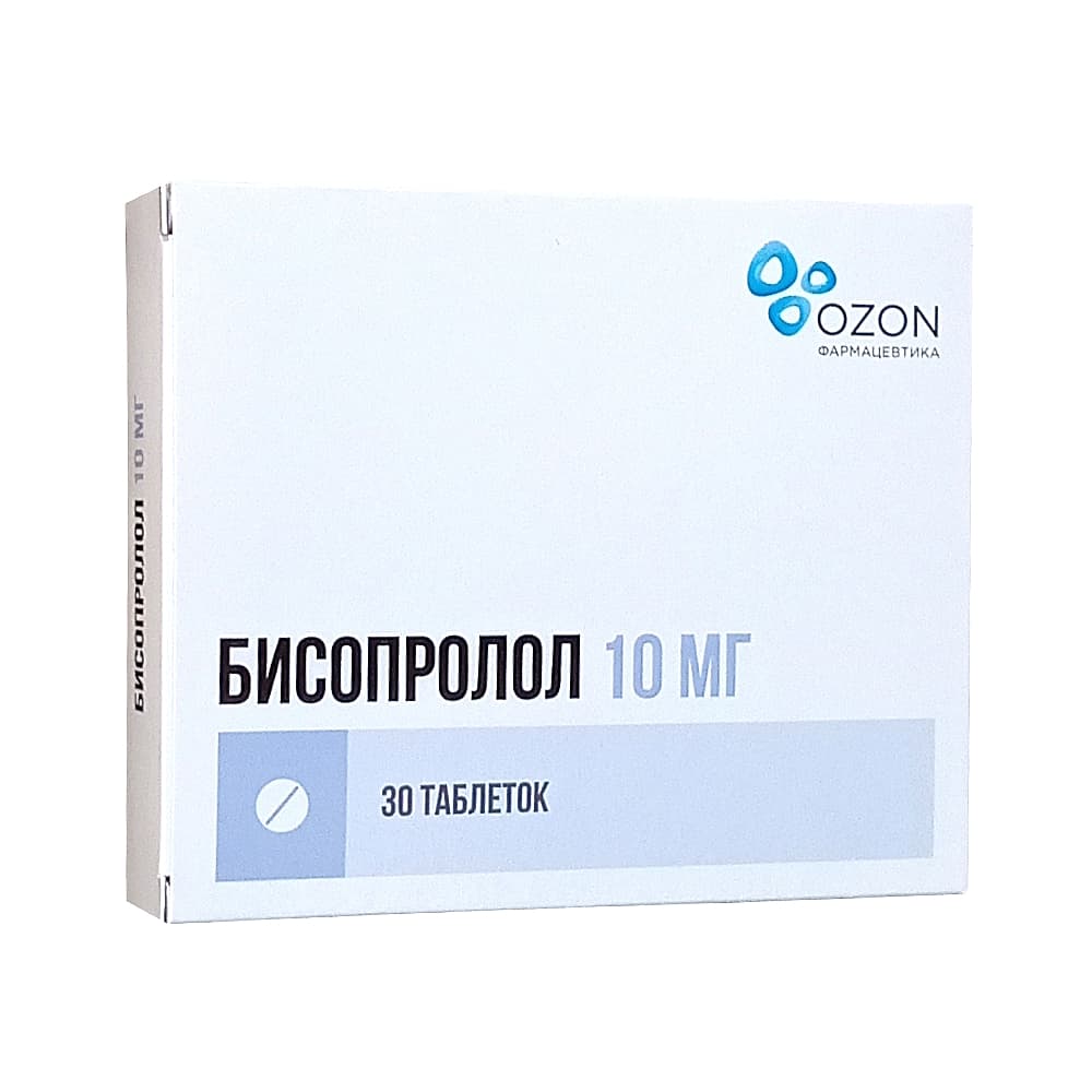 Бисопролол таблетки 10 мг, 30 шт
