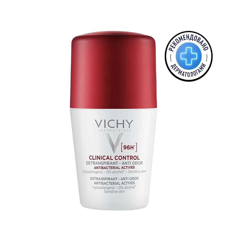 VICHY Clinical Control дезодорант-антиперсперант, защита 96 часов, 50 мл (х2)