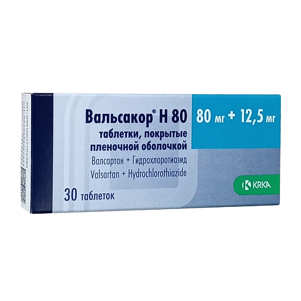 Вальсакор Н 80 таблетки 80 мг+12,5 мг, 30 шт.