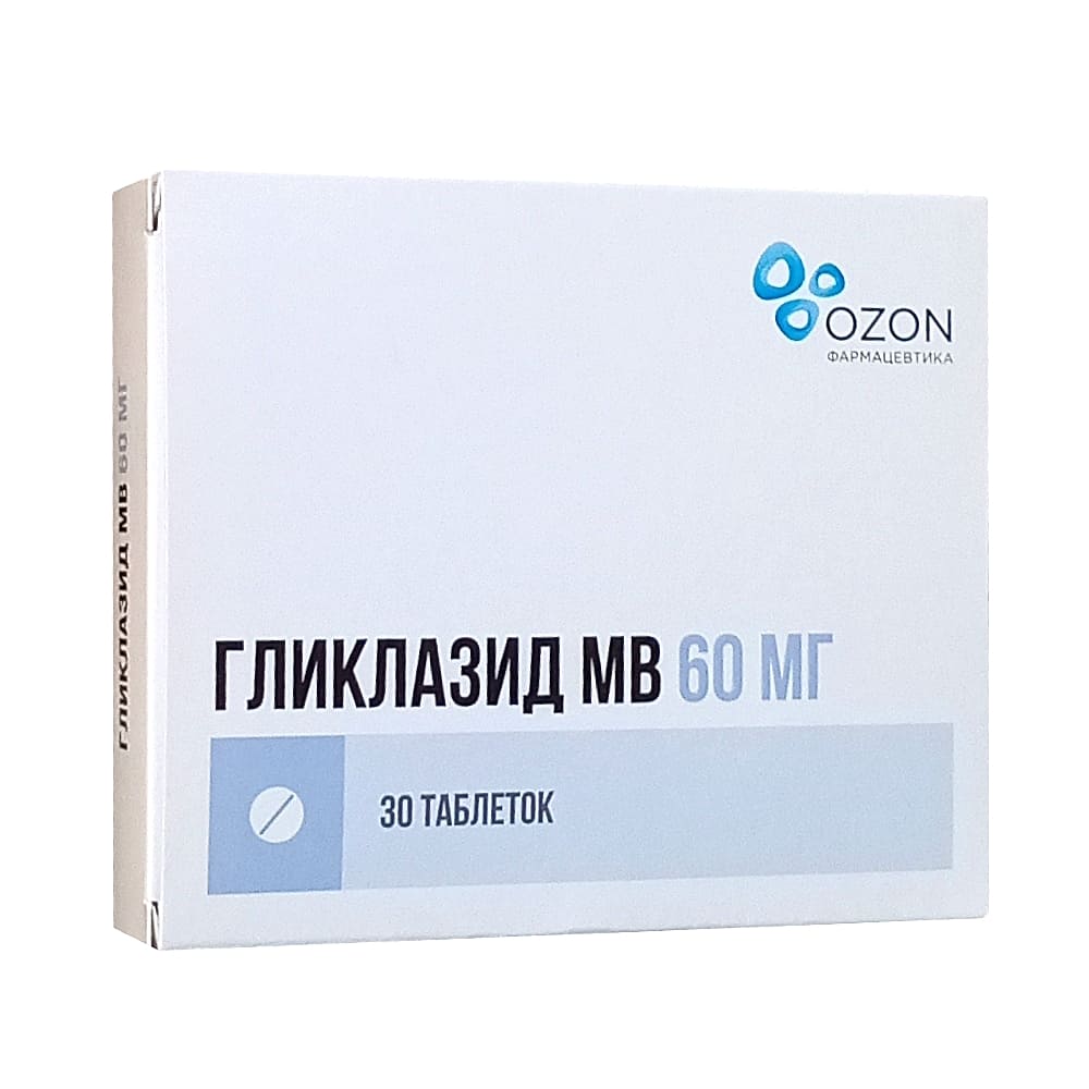 Гликлазид МВ таблетки 60 мг, 30 шт.