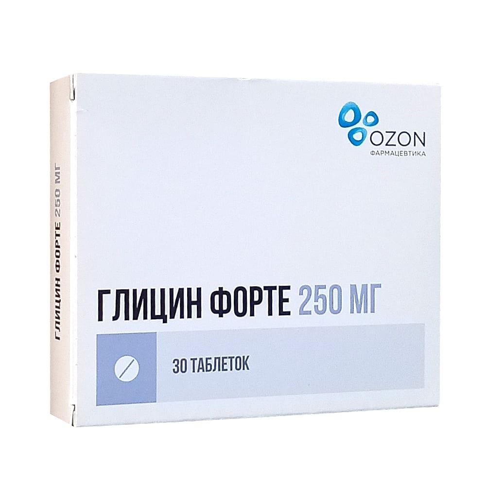 Глицин форте таблетки 250 мг, 30 шт