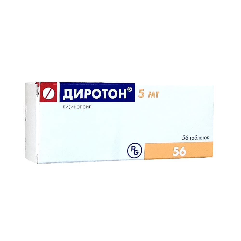 Диротон таблетки 5 мг, 56 шт.