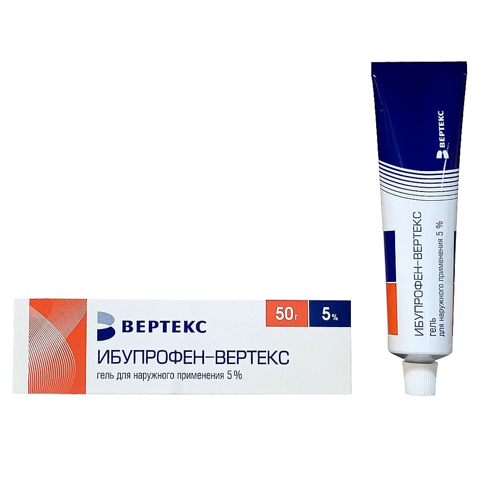 Ибупрофен-Вертекс гель 5%, 50 гр