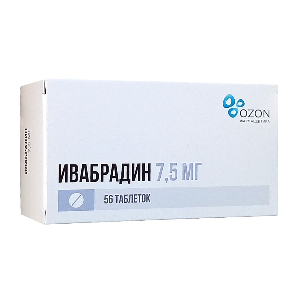 Ивабрадин таблетки 7,5мг, 56шт