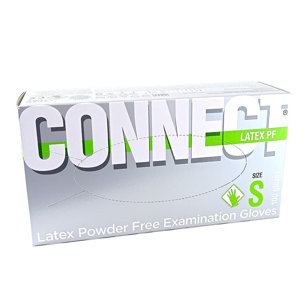 Смотровые латексные перчатки Connect нестеральные и неопудренные размером S, №50