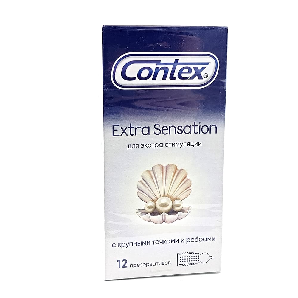 CONTEX Extra Sensation презервативы с крупными точками и ребрами для экстра стимуляции обоих партнеров, №12