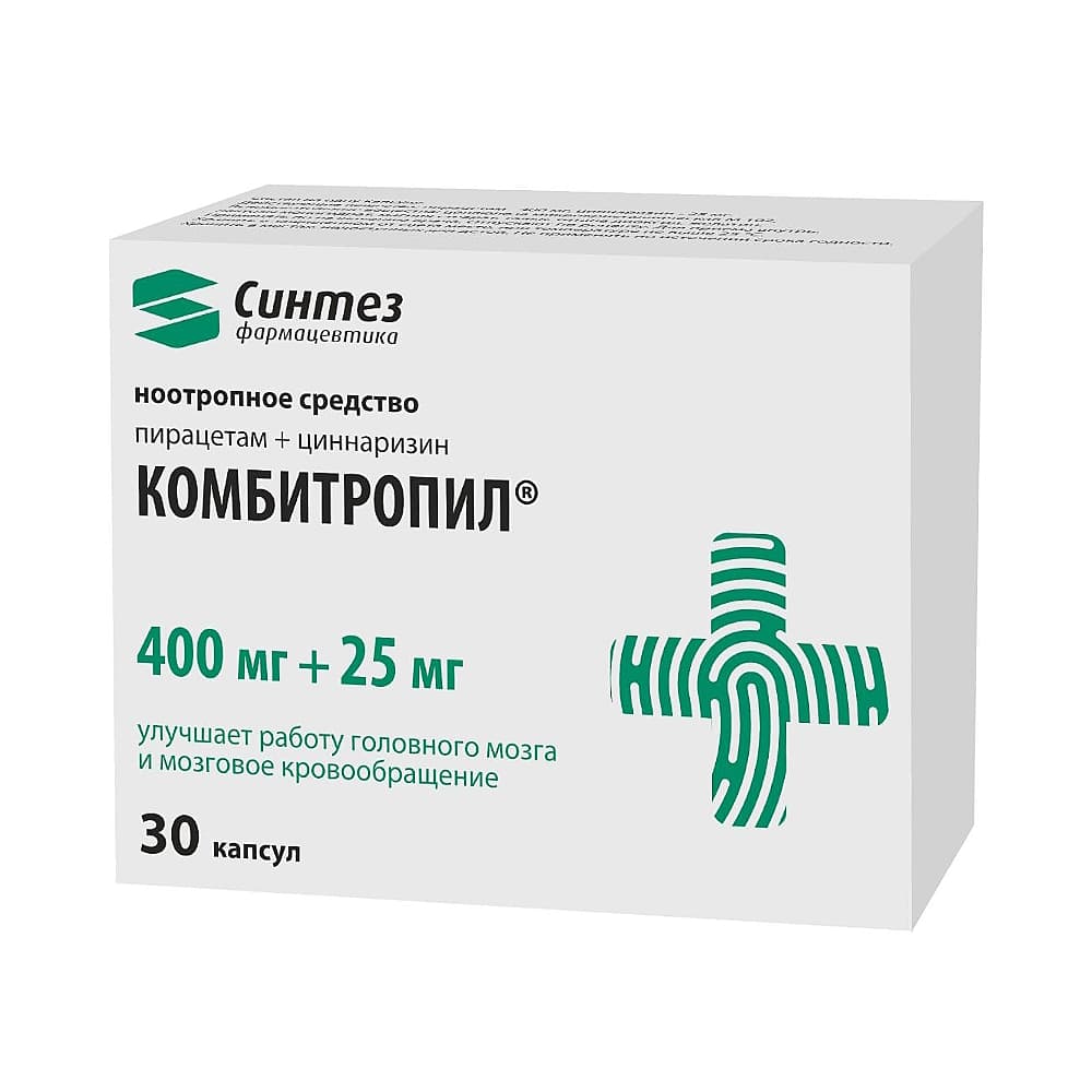 Комбитропил 400 мг+25 мг, капсулы, 30 шт