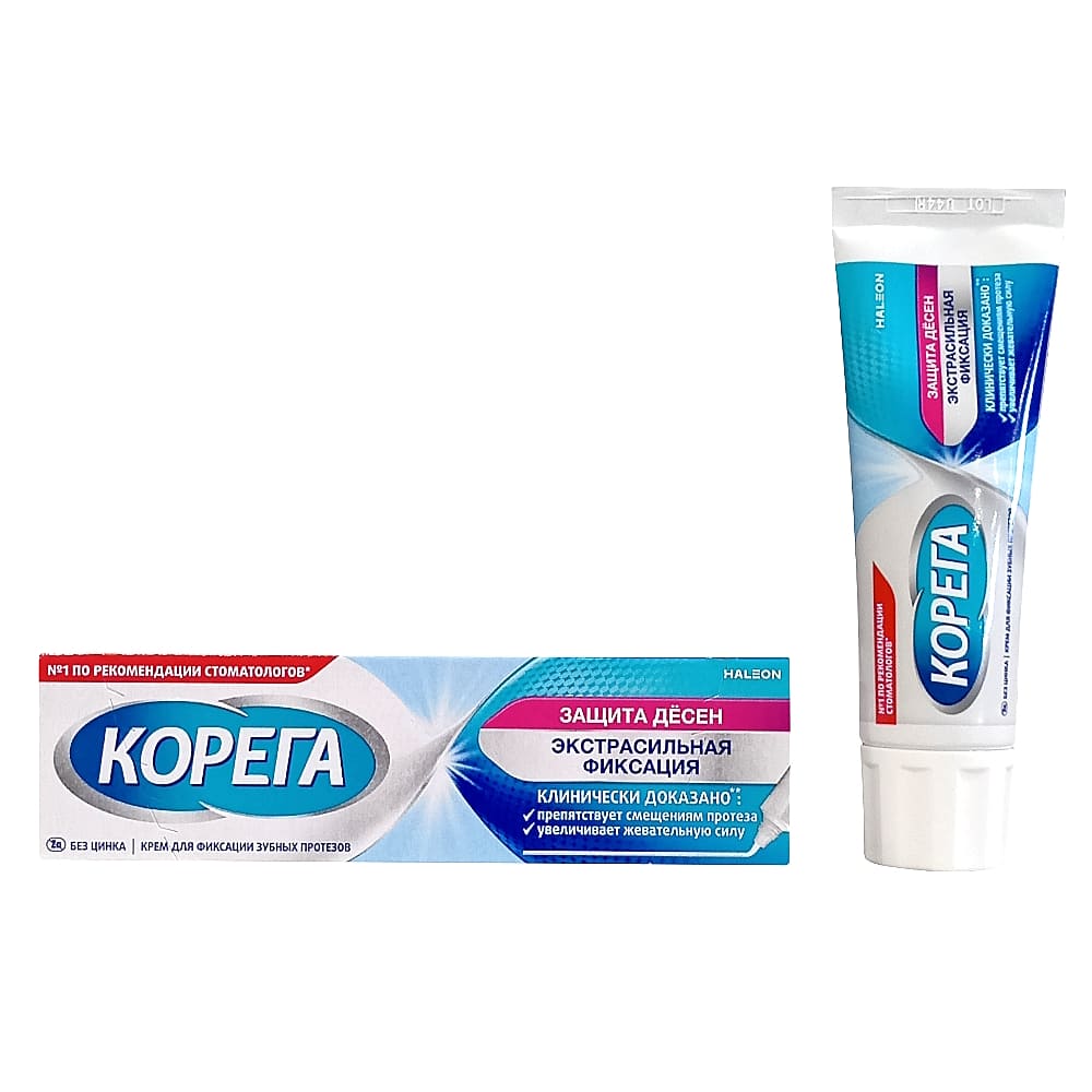 Корега крем для фиксации зубных протезов защита десен, 40 гр
