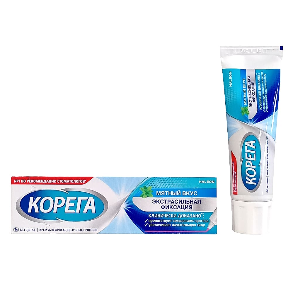 Корега крем для фиксации зубных протезов мятный вкус, 40 гр