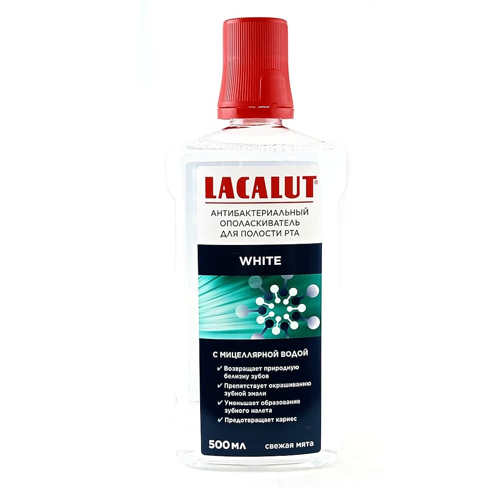 Lacalut White антибактериальный ополоскиватель для полости рта, свежая мята, 500мл