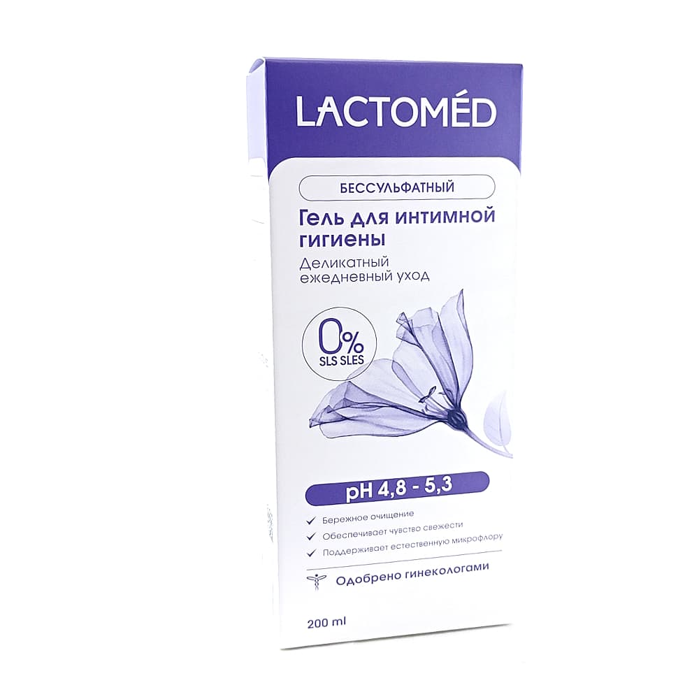 Lactomed гель для интимной гигиены, деликатный ежедневный уход, 200мл 