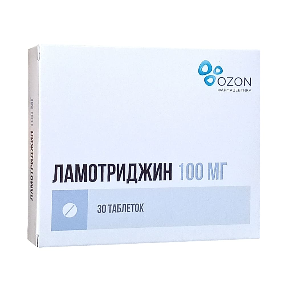 Ламотриджин таблетки 100 мг, 30 шт