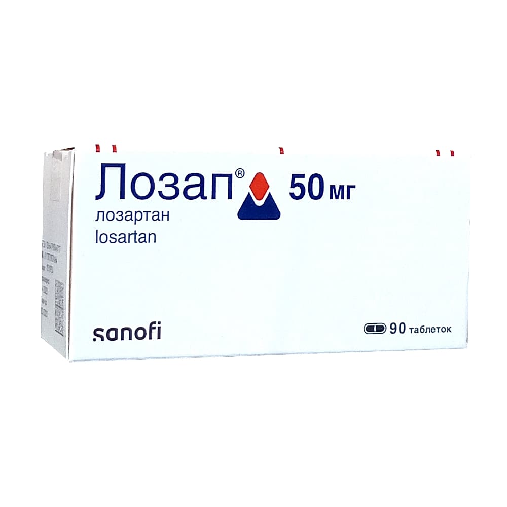 Лозап таблетки п.о. 50 мг, 90 шт.