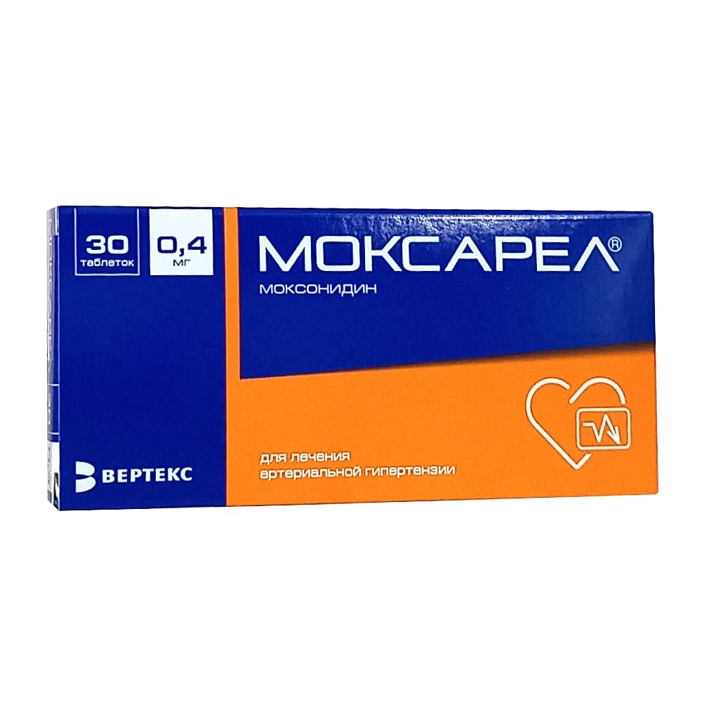 Моксарел табл.п.п.о. 0,4 мг, 30 шт.