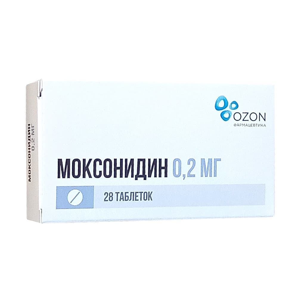 Моксонидин таблетки 0,2 мг, 28 шт.