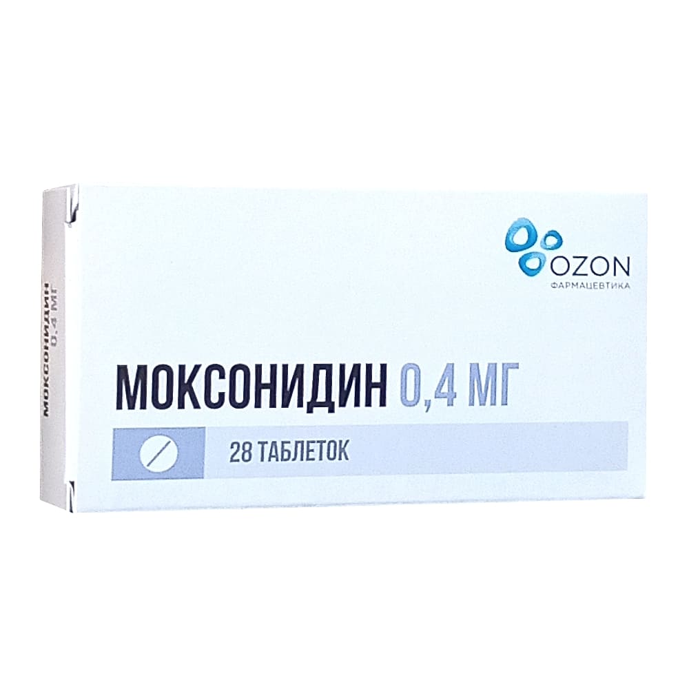 Моксонидин таблетки 0,4 мг, 28 шт.