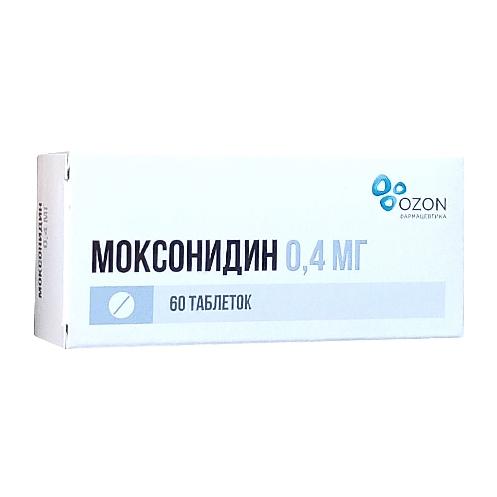 Моксонидин таблетки 0,4 мг, 60 шт