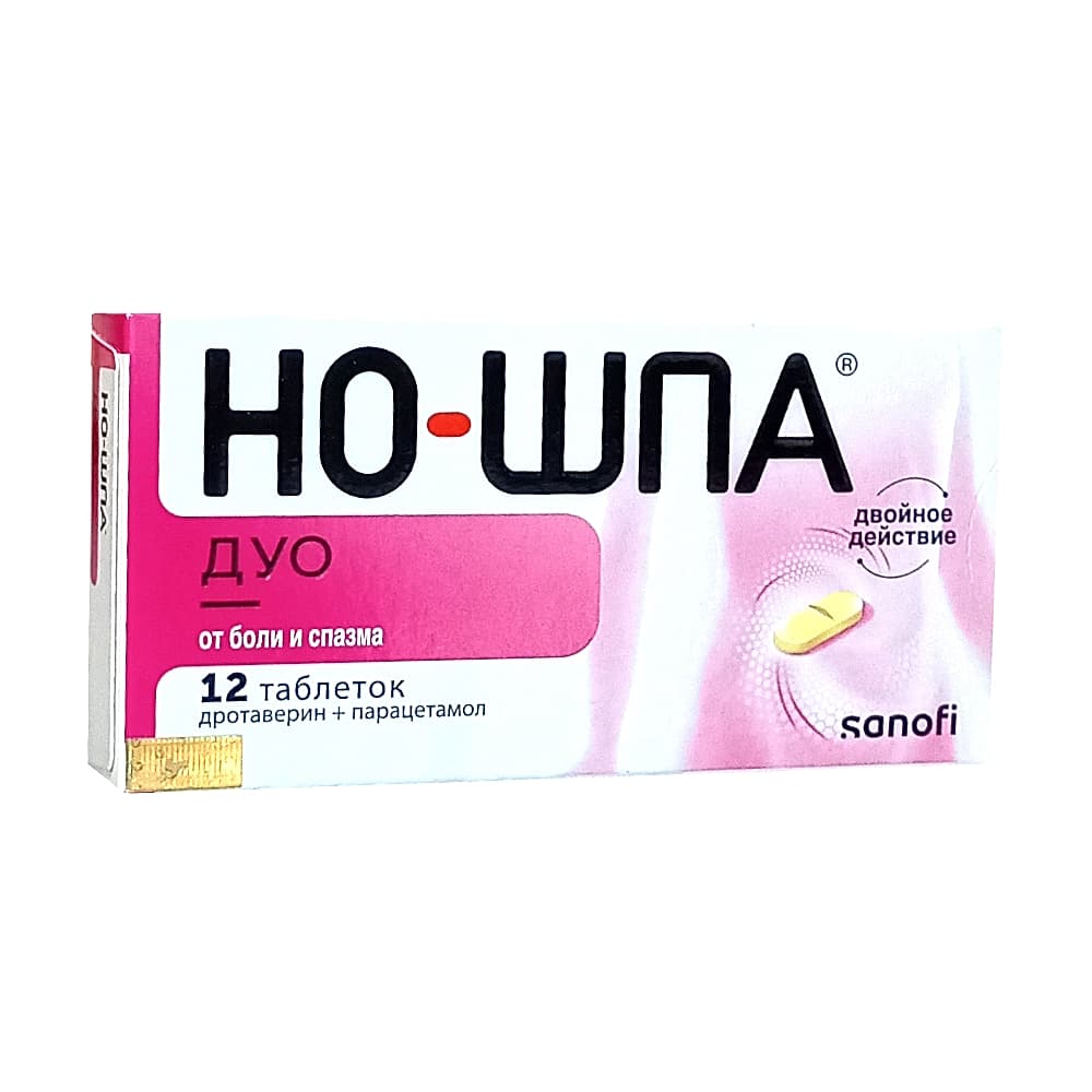 Но-Шпа Дуо таблетки 40мг+500мг, 12 шт.
