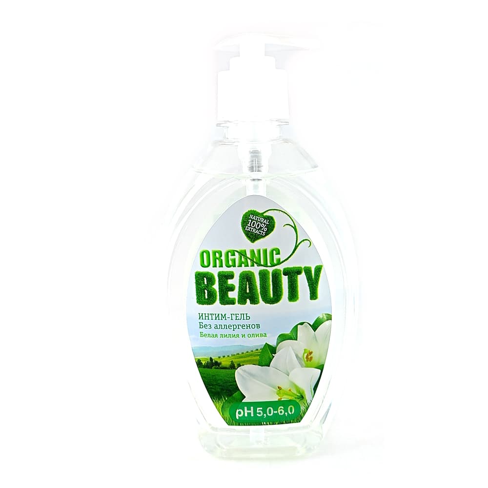 Organic Beauty интим-гель для интимной гигиены, белая лилия и олива 500 мл