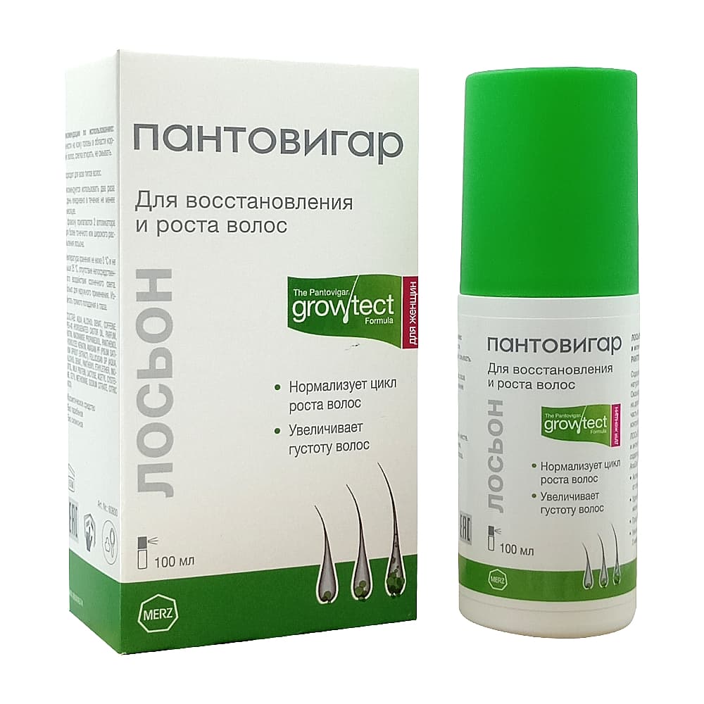 Пантовигар Growtect Formula лосьон для восстановления и роста волос для женщин, 100 мл.