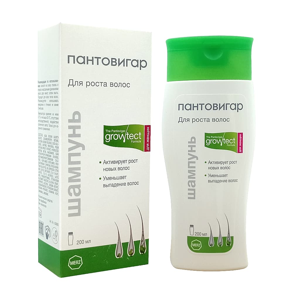Пантовигар Growtect Formula шампунь против выпадения волос для женщин, 200 мл