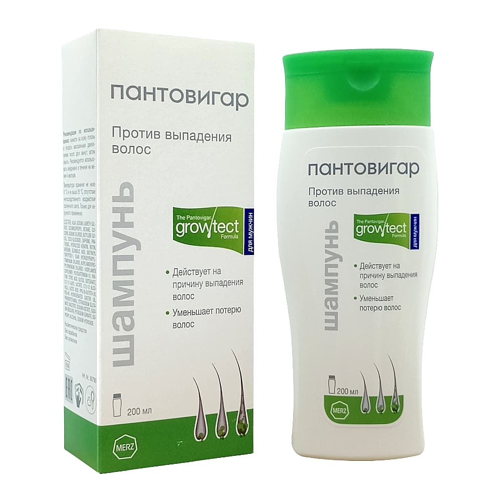 Пантовигар Growtect Formula шампунь против выпадения волос для мужчин, 200 мл