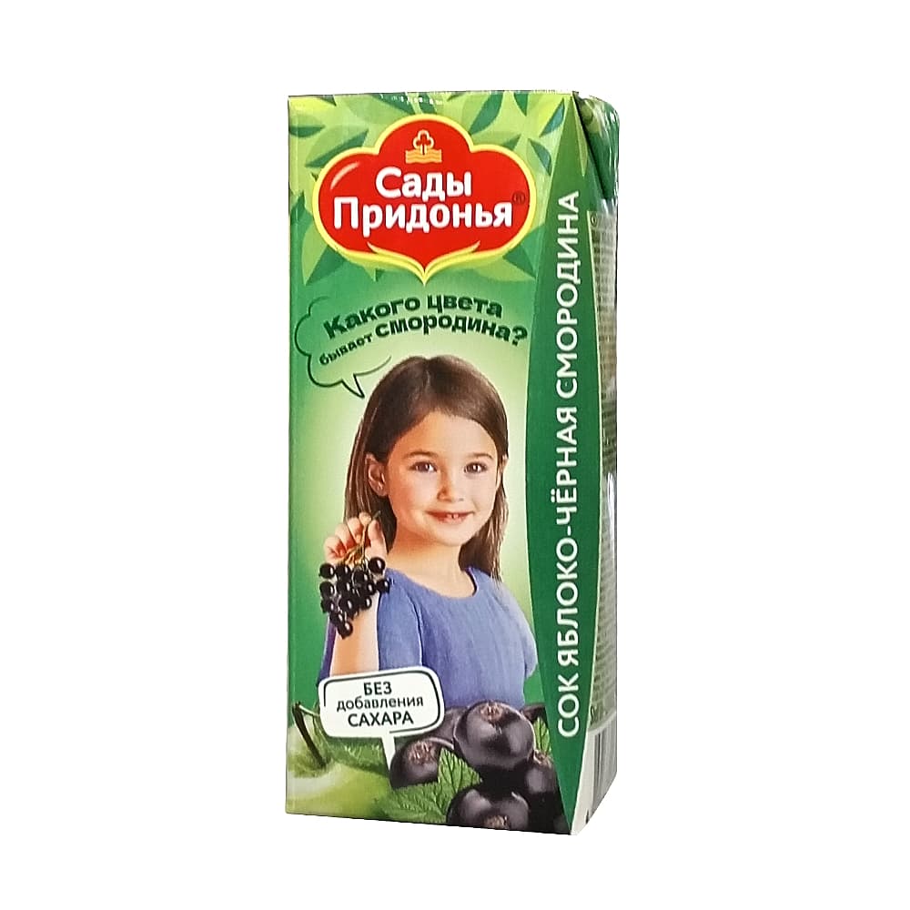 Сады придонья сок со вкусом яблока и черной смородины, с 5-ти месяцев, 200 мл