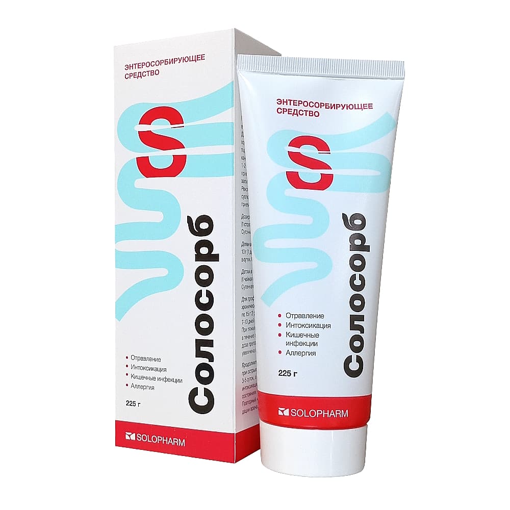 Солосорб, гель для приготовления суспензии для приема внутрь, 225 г.