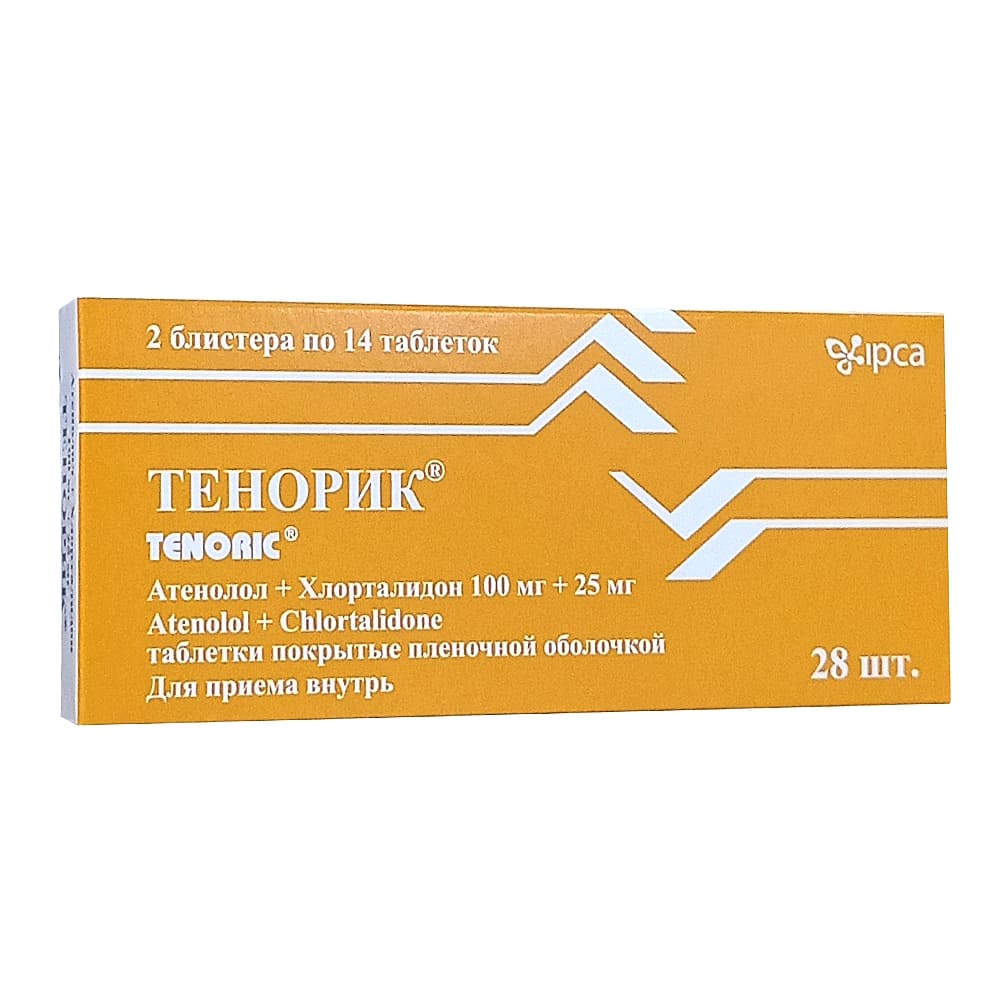 Тенорик таблетки 100 мг+25 мг, 28 шт