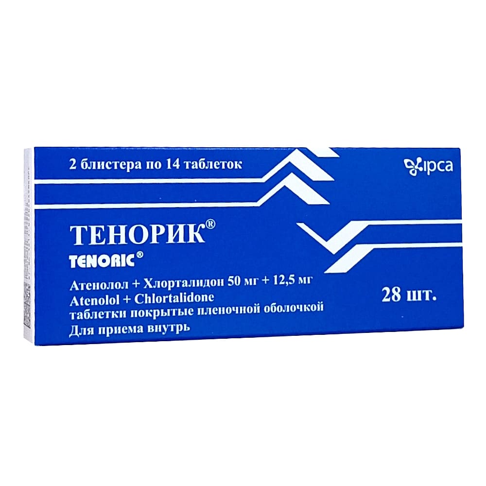 Тенорик таблетки 50 мг+12,5 мг, 28 шт