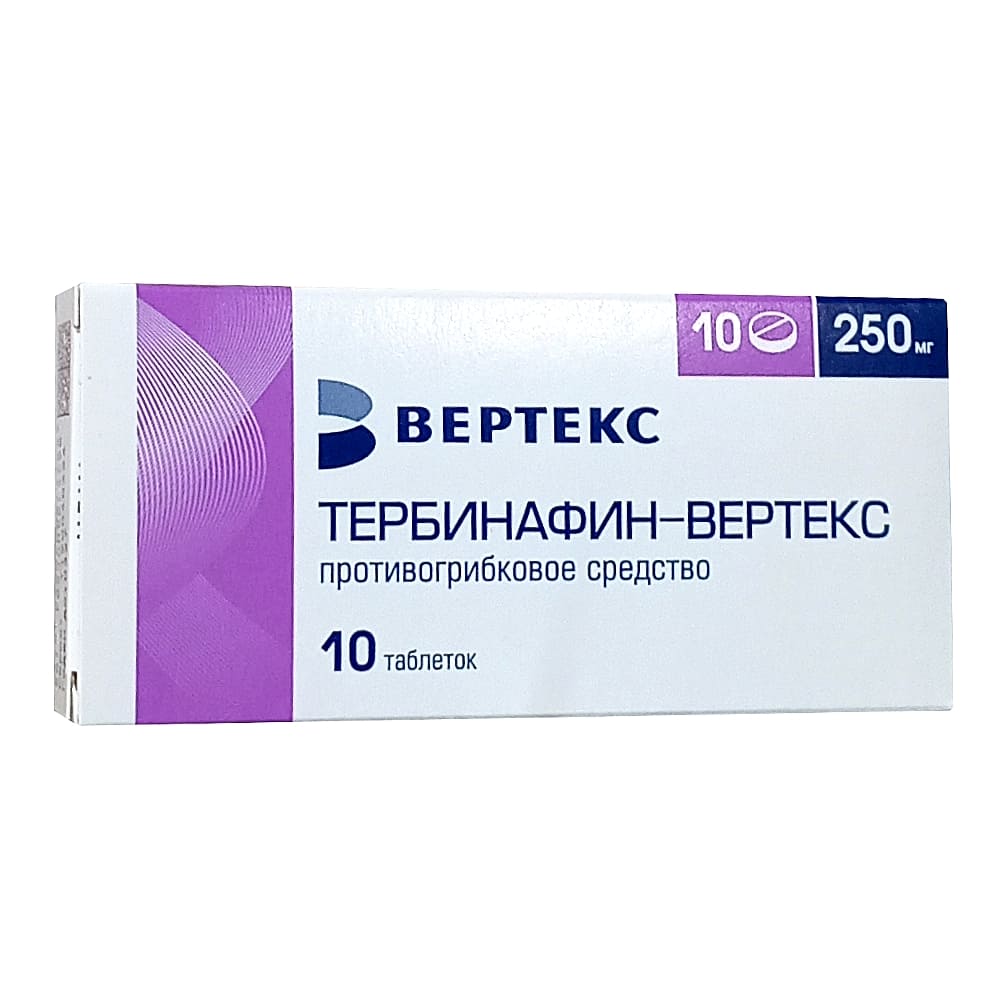 Тербинафин-Вертекс таблетки 250 мг, 10 шт.