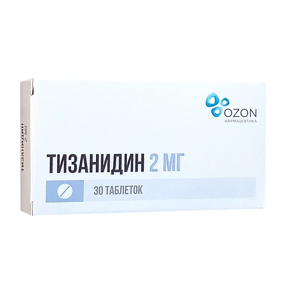Тизанидин таблетки 2 мг, 30 шт.