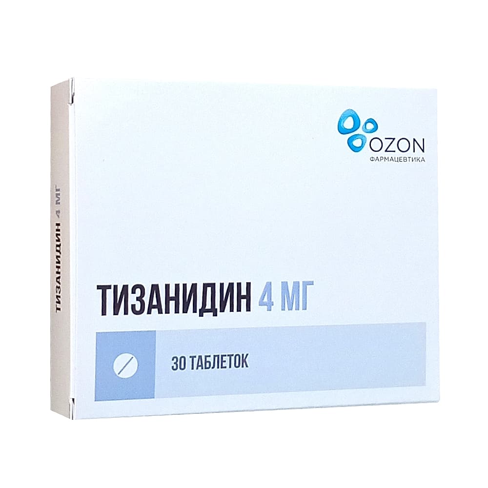 Тизанидин таблетки 4 мг, 30 шт