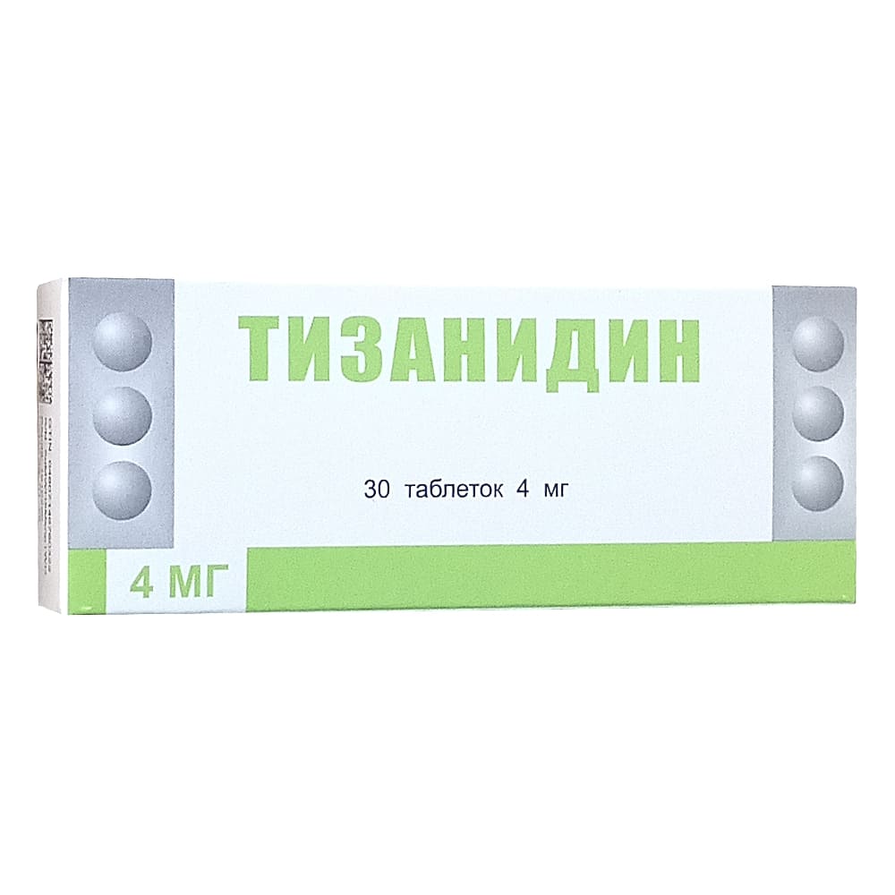 Тизанидин таблетки 4 мг, 30 шт