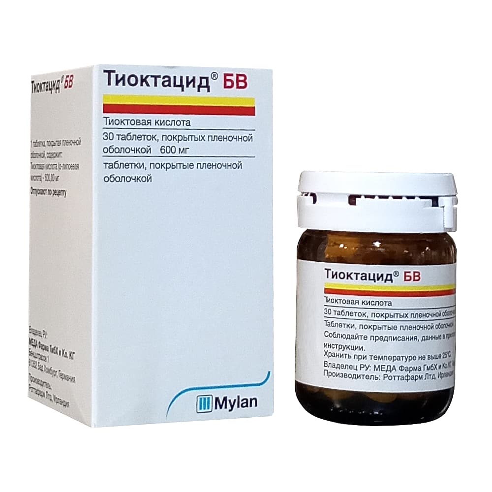 Тиоктацид БВ таблекти 600 мг, 30 шт